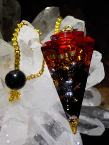 Pendule tourmaline noire, shungite.