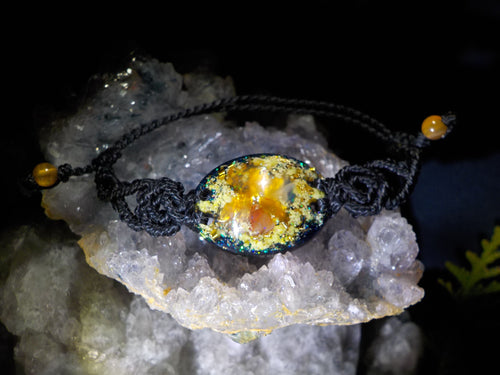 Cornaline, souffre, bracelet orgonite