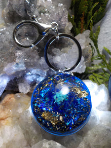 Porte clés turquoise, lapis lazuli.